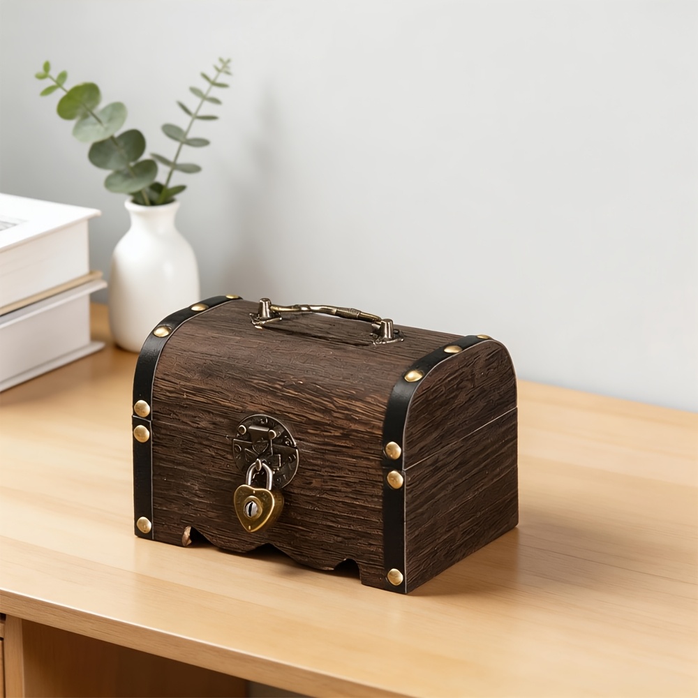 Wooden Treasure Box Decorative Jewelry Storage Box